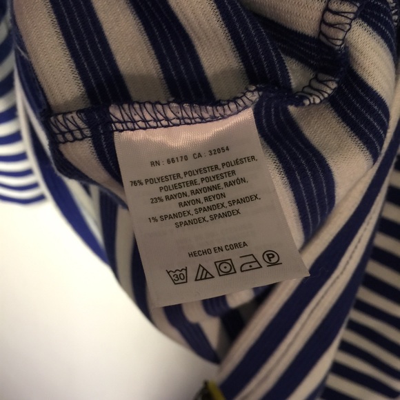 POST MARK ANTHROPOLOGIE blue & white striped top - Picture 5 of 7